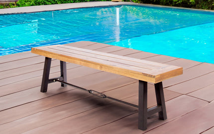Elevate Your Outdoor Oasis with a Stunning Acacia Wood Bench