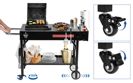 Seamlessly Accommodate All Your Outdoor Cooking Needs with This Sturdy Grill Table