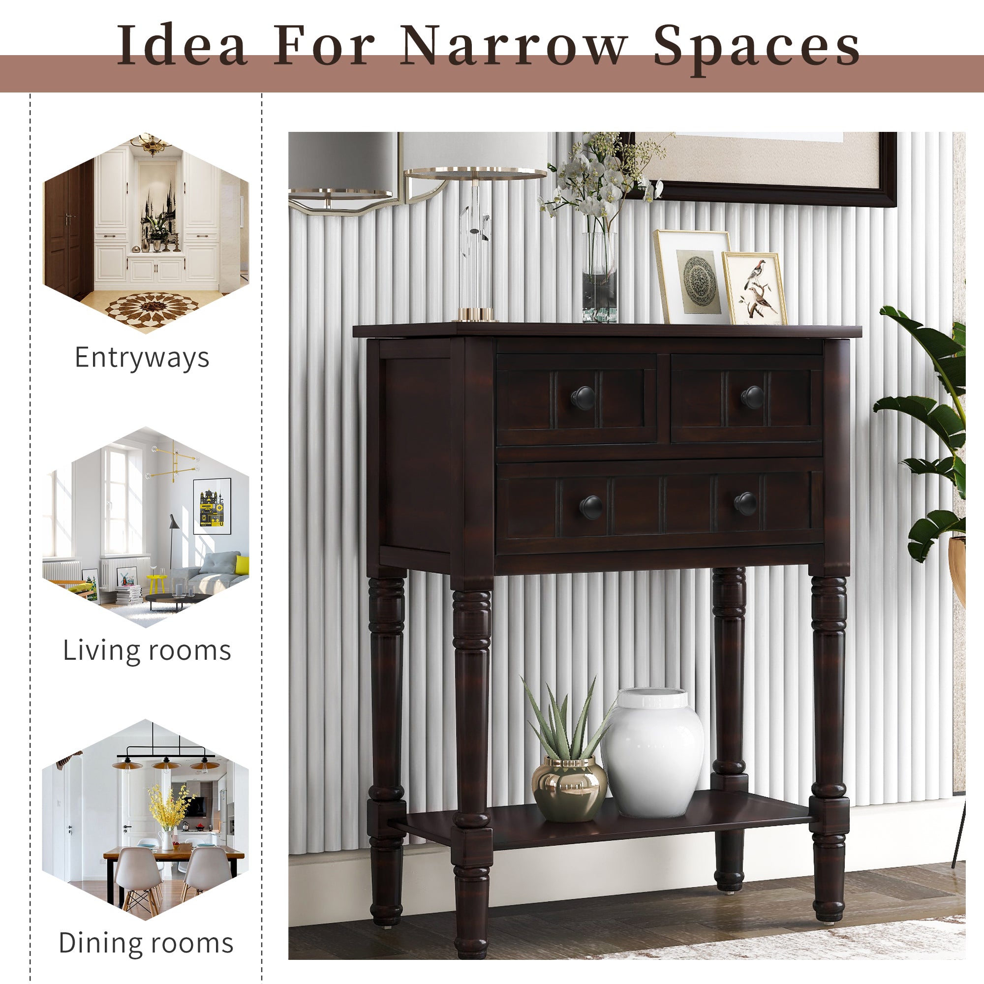 Timeless Wooden Console Desk – Compact Yet Functional