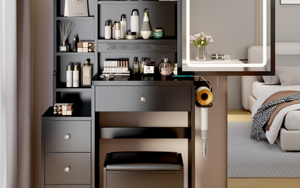 Illuminate Your Beauty: Vanity Table with Adjustable LED Mirror