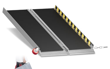 Effortless Transport with the 3FT Aluminum Wheelchair Ramp with Smooth-Rolling Wheels