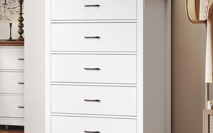 Maximize Space with This Farmhouse-Inspired 5-Drawer Chest of Drawers