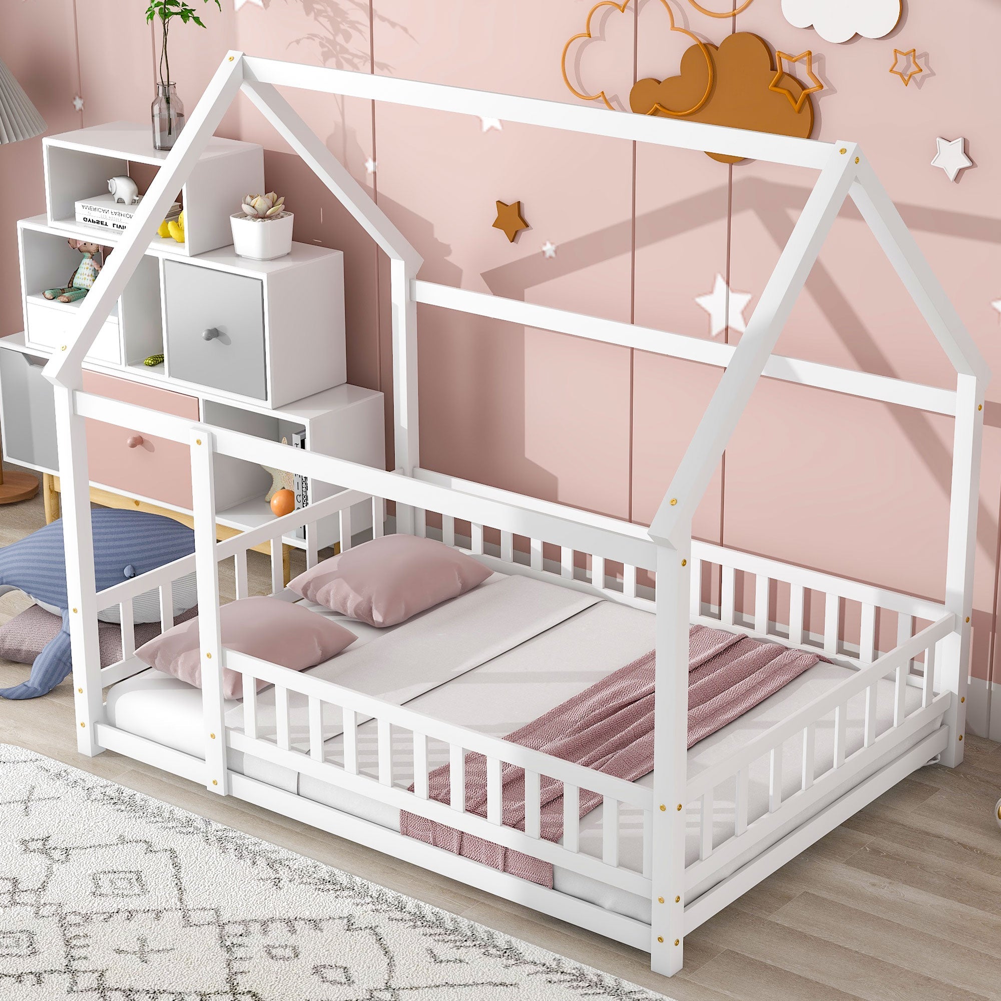 Transform Your Child's Room with a Stylish Floor Wooden Bed
