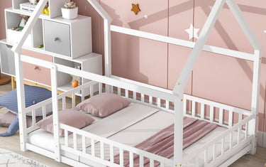 Transform Your Child's Room with a Stylish Floor Wooden Bed