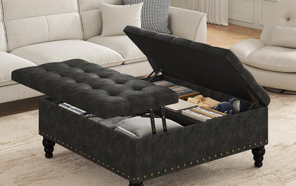 Maximize Your Space with the Large Square Storage Ottoman Bench