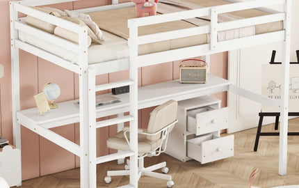 Maximize Space with a Stylish Twin Loft Bed with Built-in Desk & Storage