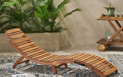 Relax in Style with a Wood Foldable Chaise Lounge