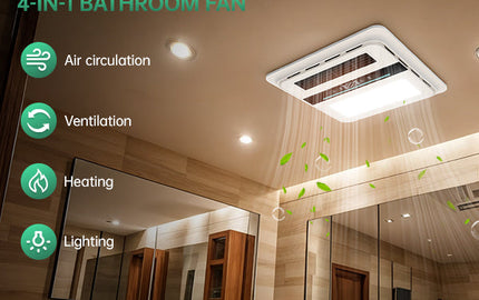 Effortless Comfort: Quiet Bathroom Fan with Heating and Bright Lighting