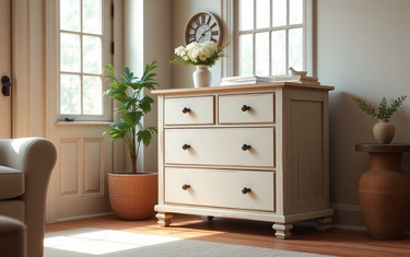Create a Cozy, Warm Ambiance with This 47" Tall Farmhouse Chest of Drawers