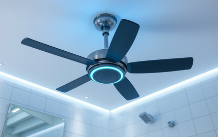 Elevate Your Bathroom Experience with the QJMALL LED Light & Bluetooth Speaker Fan