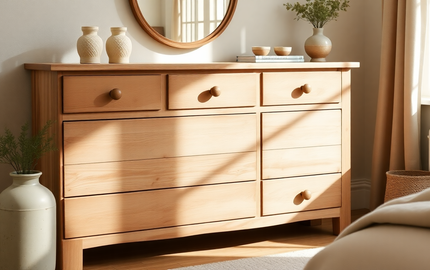 Add Rustic Charm to Your Bedroom with This 5-Drawer Farmhouse Dresser