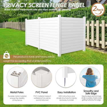 PVC Fence Outdoor Garden Fence (50" W X 50" H -2 Panels)