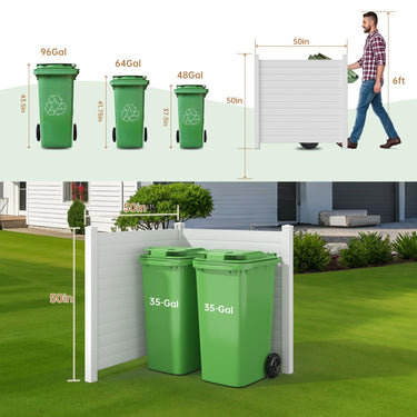 PVC Fence Outdoor Garden Fence (50" W X 50" H -2 Panels)