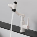 Rotatable Bathroom Faucet, Single Handle Bathroom Faucet with 4 Water Outlet Modes, Bathroom Faucet 1 Hole for Face Washing, Swivel Arm Faucet for Bathroom Kitchen Sink, Brushed Gray