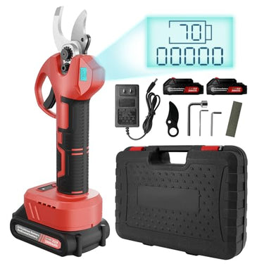 Electric Pruning Shears, 40mm Cordless Pruner for Ma-kita Battery, Brushless Motor, Charging Indicator Light and LCD Display, Adjustable cutter with SK7 High Carbon Steel Blade for Gardening Pruning
