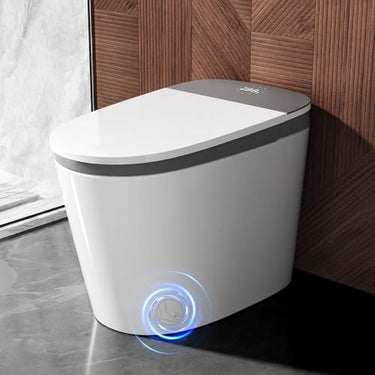 Smart Toilet, Bidet Toilet with Pump Assisted Flush, Foot Sensor Operation, Heated Bidet Seat, Warm Water, Dryer, Digital Display, Night Light, Tankless Toilet with Cleaning Foam Dispenser