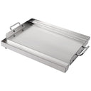 LotFun 32" x 15" Carbon Steel Cooking Griddle for Outdoor Gas Grill, Universal Griddle Flat Top Plate Insert with Grease Groove and Removable Handles for Electric/Charcoal/Gas Grill, Camping,Party