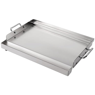 LotFun 32" x 15" Carbon Steel Cooking Griddle for Outdoor Gas Grill, Universal Griddle Flat Top Plate Insert with Grease Groove and Removable Handles for Electric/Charcoal/Gas Grill, Camping,Party