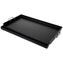 LotFun 32" x 15" Carbon Steel Cooking Griddle for Outdoor Gas Grill, Universal Griddle Flat Top Plate Insert with Grease Groove and Removable Handles for Electric/Charcoal/Gas Grill, Camping,Party