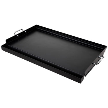 LotFun 32" x 15" Carbon Steel Cooking Griddle for Outdoor Gas Grill, Universal Griddle Flat Top Plate Insert with Grease Groove and Removable Handles for Electric/Charcoal/Gas Grill, Camping,Party