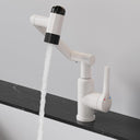 Bathroom Sink Faucet, Single Handle Bathroom Faucet with 4 Water Outlet Modes, Bathroom Faucet 1 Hole with 360° Rotatable, Faucets for Bathroom Sinks, Bar, RV, White