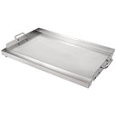 LotFun 32" x 15" Carbon Steel Cooking Griddle for Outdoor Gas Grill, Universal Griddle Flat Top Plate Insert with Grease Groove and Removable Handles for Electric/Charcoal/Gas Grill, Camping,Party