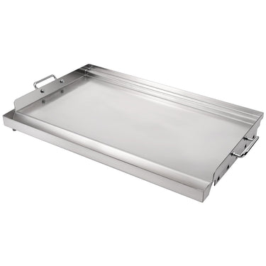 LotFun 32" x 15" Carbon Steel Cooking Griddle for Outdoor Gas Grill, Universal Griddle Flat Top Plate Insert with Grease Groove and Removable Handles for Electric/Charcoal/Gas Grill, Camping,Party