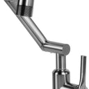 Rotatable Bathroom Faucet, Single Handle Bathroom Faucet with 4 Water Outlet Modes, Bathroom Faucet 1 Hole for Face Washing, Swivel Arm Faucet for Bathroom Kitchen Sink, Brushed Gray