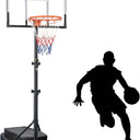 Basketball Hoop Outdoor 33inch Portable, 4.82-8.53ft Adjustable Basketball Goals for Teenagers/Youth with PC Backboard and Extra Sandbag