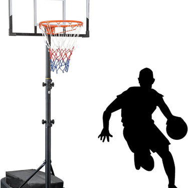 Basketball Hoop Outdoor 33inch Portable, 4.82-8.53ft Adjustable Basketball Goals for Teenagers/Youth with PC Backboard and Extra Sandbag