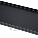LotFun 32" x 15" Carbon Steel Cooking Griddle for Outdoor Gas Grill, Universal Griddle Flat Top Plate Insert with Grease Groove and Removable Handles for Electric/Charcoal/Gas Grill, Camping,Party