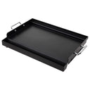 LotFun 32" x 15" Carbon Steel Cooking Griddle for Outdoor Gas Grill, Universal Griddle Flat Top Plate Insert with Grease Groove and Removable Handles for Electric/Charcoal/Gas Grill, Camping,Party