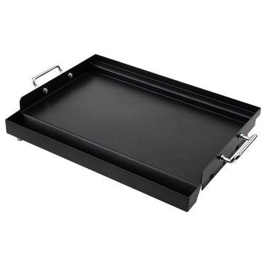 LotFun 32" x 15" Carbon Steel Cooking Griddle for Outdoor Gas Grill, Universal Griddle Flat Top Plate Insert with Grease Groove and Removable Handles for Electric/Charcoal/Gas Grill, Camping,Party