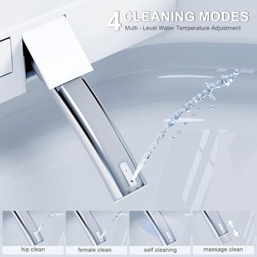 Smart Toilet, Tankless Toilet with Bidet Built In, Auto Open/Close Lid, ADA Comfort Height, Auto Flush, Bidet Toilet with Elongated Heated Seat, Warm Water, Dryer, Digital Display,Night Light