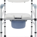 Bedside Commode, 4 in 1 Portable Toilet for Adults with Upgraded Oversized Bucket and Padded Seat, Adjustable Height Commode Toilet Chair Shower Chair for Elderly Handicap, 440LB.Weight Capacity