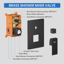 Matte Black Shower System with Tub Spout, Full Metal 10” Rainfall Shower Tub Faucet Set with Handheld Spray Combo, High Pressure Wall Mount Shower Valve and Trim Kit for Bathroom (matte black)