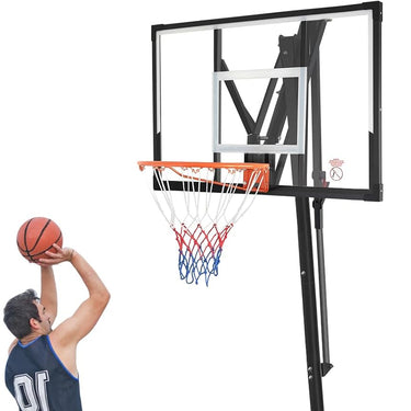 LotFun Basketball Hoop Outdoor, 5.2-10FT Height Adjustable Portable Basketball Hoops with 44 Inch Shatterproof Backboard, Basketball Goal System for Kids Youth and Adults in Backyard/Driveway/Indoor