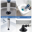 Multi-Function Electric Toilet Plunger – High-Pressure Adjustable Airflow for Heavy-Duty Clogs, Multiple Nozzles for Effortless Bathroom and Kitchen Drain Cleaning (Size-2)