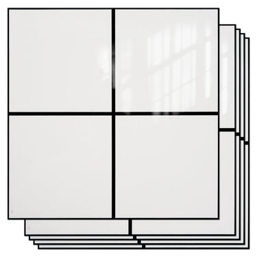 Peel and Stick Backsplash Tiles 20 Sheets 12''x12'' PVC Self Adhesive Wall Tiles Back Splash Tiles Wall Panels Stick on Backsplash for Kitchen Bathroom Laundry Room, White