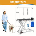 Electric Dog Grooming Table 50 inch with Foot-operated, Professional Heavy Duty Pet Grooming Table for Dogs at Home, Aluminium Adjustable Overhead Arm & Tool Organizer, Large Pet Grooming Station