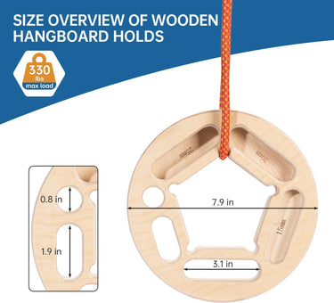 URBANVISTA Climbing Hangboard Rock, Wooden Climbing Board Round