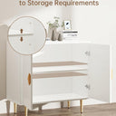 Sideboard Cabinet, 31.5'' Modern Buffet Cabinet with Storage, Credenza Buffet Table with 2 Doors and Adjustable Shelf, Sideboard Buffet Cabinet for Living Room, Kitchen and Entryway,White