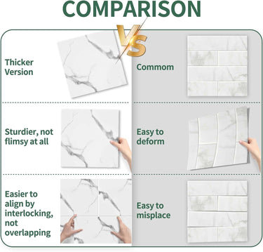 Peel and Stick Backsplash Tile, 12”×12” Self Adhesive Tile Backsplash Tile Peel and Stick for Bathroom Backsplash and Livingroom 20 Sheets White