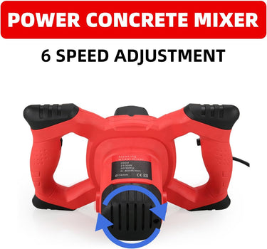 Cement Mixer 2300W, Handheld Electric Concrete Mixer with 6 Adjustable Speed, 110V Portable Mud Mixer Paint Mixer for Motar Grout Plaster Thinset Fodder Stirring Tool