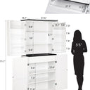 72" Tall Pantry Cabinet, 31.5" W Larger Farmhouse Kitchen Pantry Cabinet with Barn Doors, Hidden Drawer and 4 Shelves, Wood Versatile Storage Cabinet for Kitchen, Dining Room, Living Room