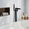 Waterfall Free Standing Tub Faucet, High Pressure Floor Mount Bathtub Faucet, Brass Tub Filler with Hand Shower, High Flow Rate Max 7.4 GPM, Swivel Spout with 2 Water Modes