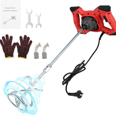 Cement Mixer 2300W, Handheld Electric Concrete Mixer with 6 Adjustable Speed, 110V Portable Mud Mixer Paint Mixer for Motar Grout Plaster Thinset Fodder Stirring Tool