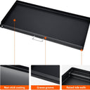 LotFun 32" x 15" Carbon Steel Cooking Griddle for Outdoor Gas Grill, Universal Griddle Flat Top Plate Insert with Grease Groove and Removable Handles for Electric/Charcoal/Gas Grill, Camping,Party