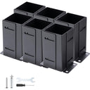 4x4 Post Base 4PCS – Heavy-Duty Post Anchors (Inner Size 3.5"x3.5"), Thick Steel, Black Powder-Coated Pergola Brackets, Fence Post Anchor, Deck & Mailbox Post Brackets