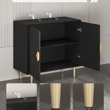 Sideboard Cabinet, 31.5'' Modern Buffet Cabinet with Storage, Credenza Buffet Table with 2 Doors and Adjustable Shelf, Sideboard Buffet Cabinet for Living Room, Kitchen and Entryway, Black